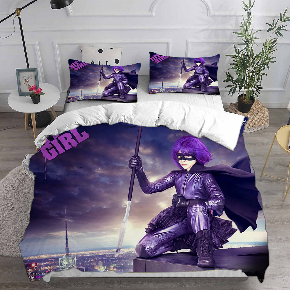 Kick Ass Cosplay Bedding Set Duvet Cover Pillowcases Halloween Home Decor