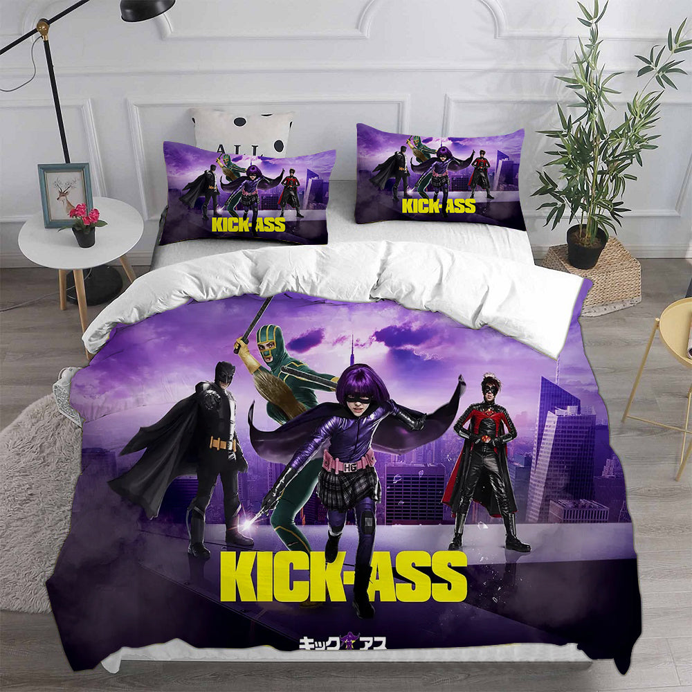 Kick Ass Cosplay Bedding Set Duvet Cover Pillowcases Halloween Home Decor