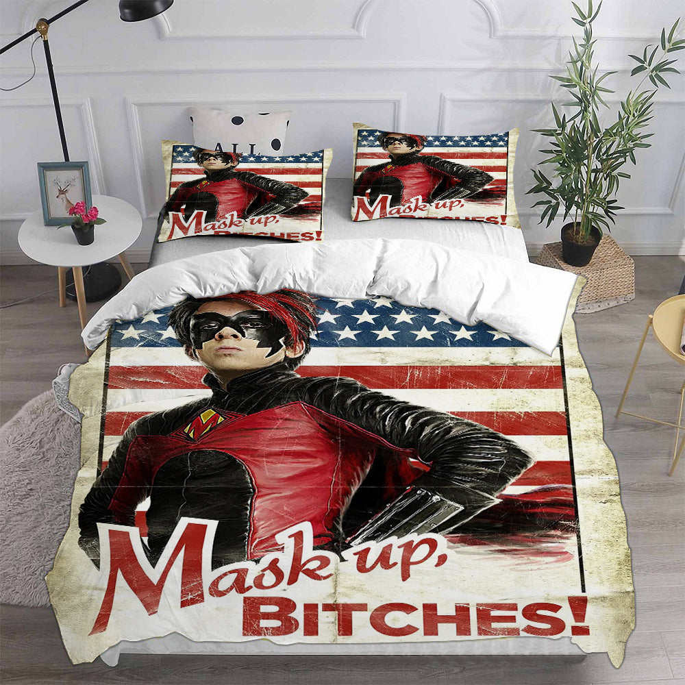 Kick Ass Cosplay Bedding Set Duvet Cover Pillowcases Halloween Home Decor