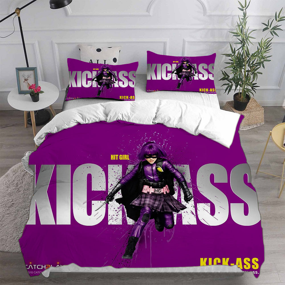 Kick Ass Cosplay Bedding Set Duvet Cover Pillowcases Halloween Home Decor