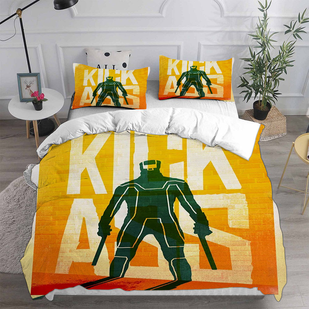 Kick Ass Cosplay Bedding Set Duvet Cover Pillowcases Halloween Home Decor