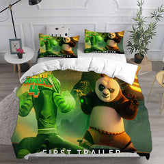 Kung Fu Panda Cosplay Bedding Set Duvet Cover Pillowcases Halloween Home Decor