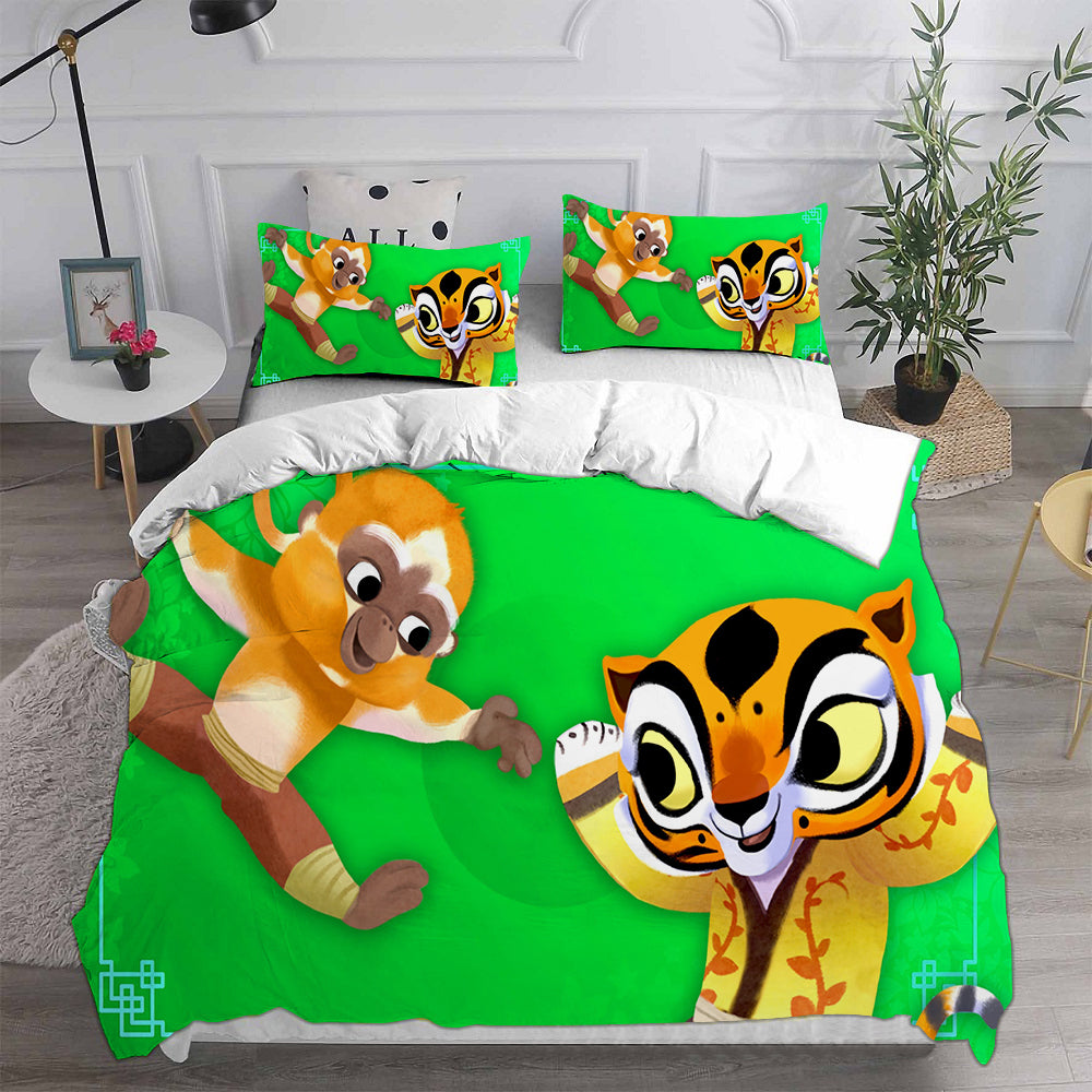 Kung Fu Panda Cosplay Bedding Set Duvet Cover Pillowcases Halloween Home Decor