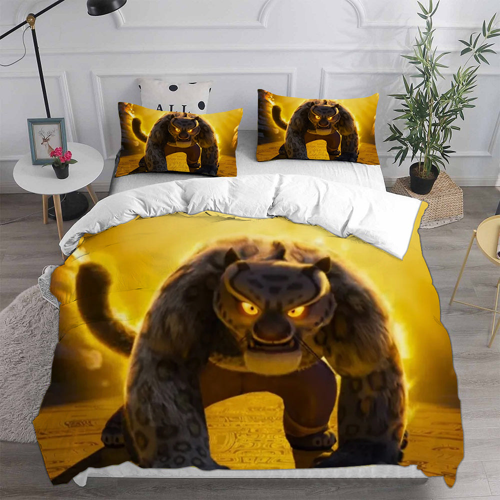 Kung Fu Panda Cosplay Bedding Set Duvet Cover Pillowcases Halloween Home Decor