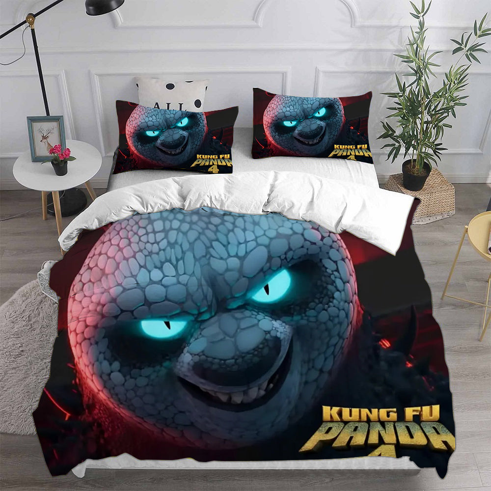 Kung Fu Panda Cosplay Bedding Set Duvet Cover Pillowcases Halloween Home Decor