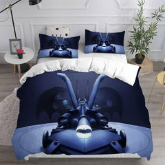 Merry Little Batman Cosplay Bedding Set Duvet Cover Pillowcases Halloween Home Decor