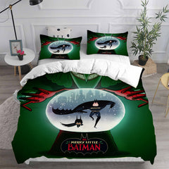 Merry Little Batman Cosplay Bedding Set Duvet Cover Pillowcases Halloween Home Decor