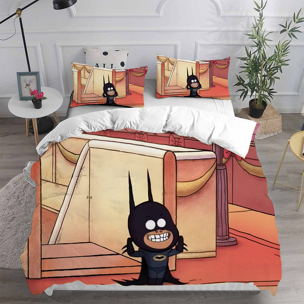 Merry Little Batman Cosplay Bedding Set Duvet Cover Pillowcases Halloween Home Decor