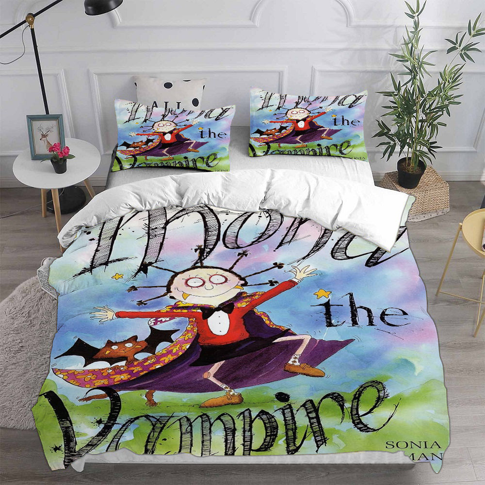 Mona the Vampire Cosplay Bedding Set Duvet Cover Pillowcases Halloween Home Decor