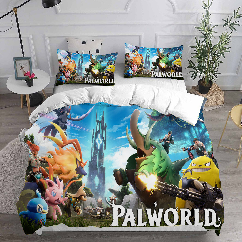 Palworld Cosplay Bedding Set Duvet Cover Pillowcases Halloween Home Decor