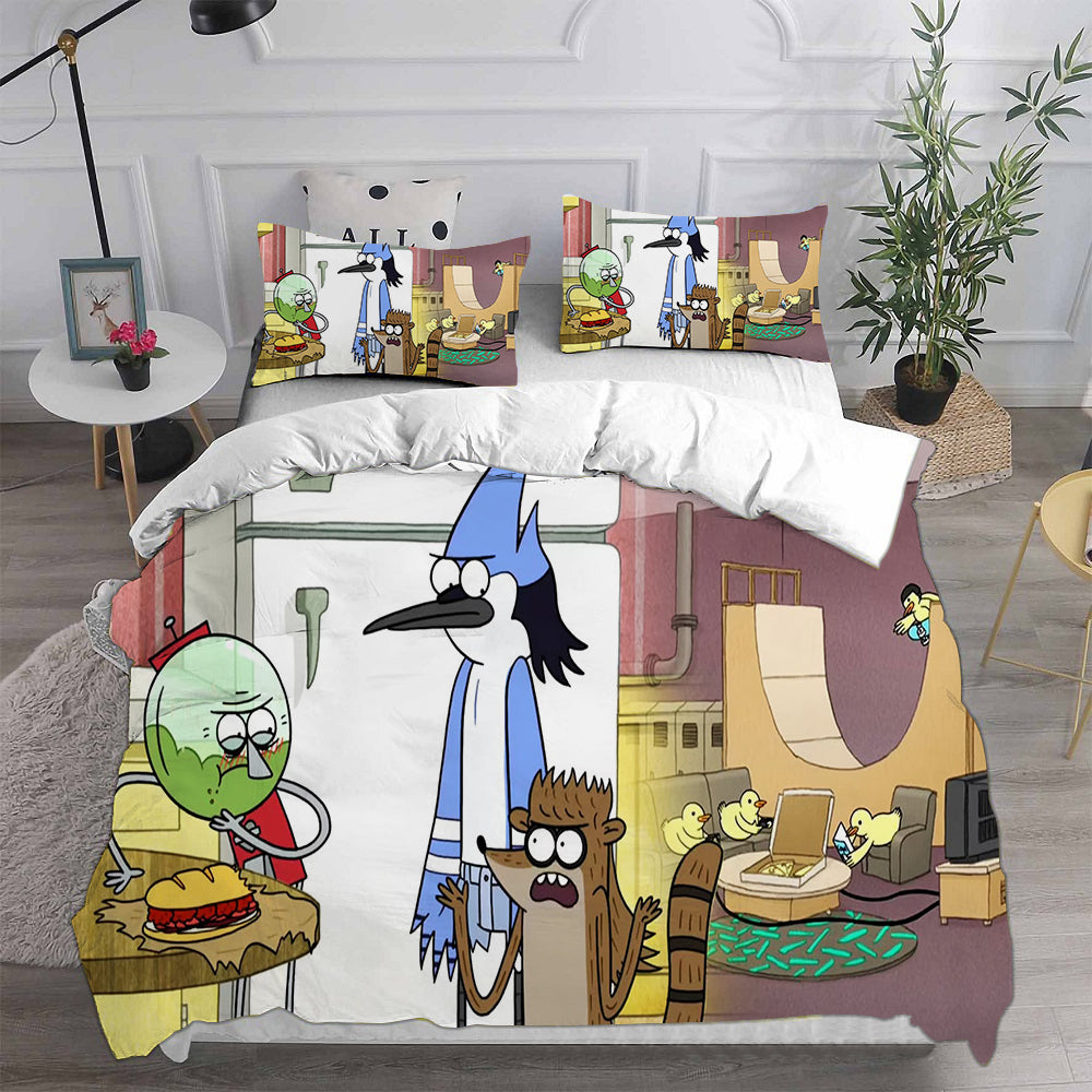 Regular Show Cosplay Bedding Set Duvet Cover Pillowcases Halloween Home Decor