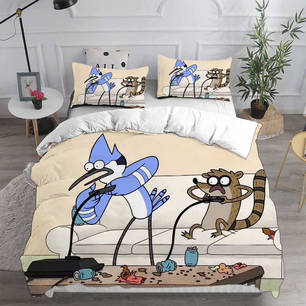 Regular Show Cosplay Bedding Set Duvet Cover Pillowcases Halloween Home Decor