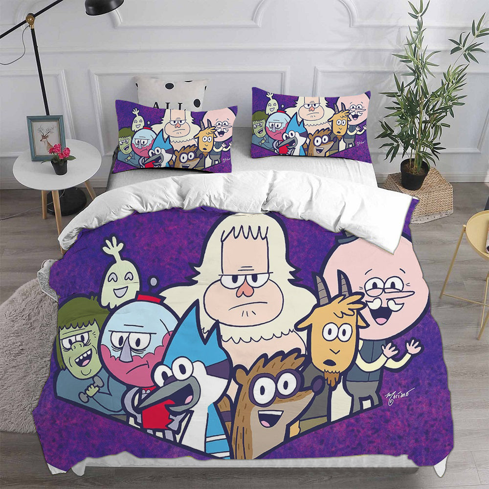 Regular Show Cosplay Bedding Set Duvet Cover Pillowcases Halloween Home Decor