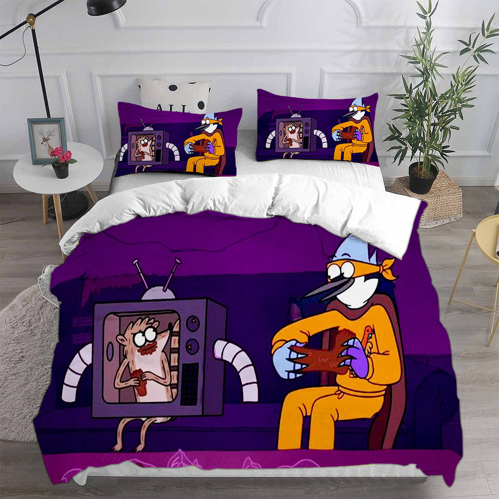 Regular Show Cosplay Bedding Set Duvet Cover Pillowcases Halloween Home Decor