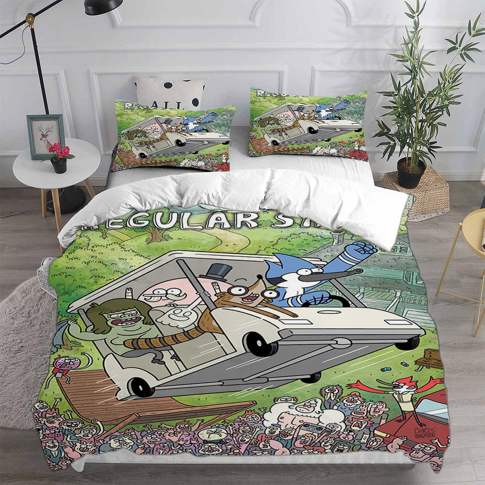 Regular Show Cosplay Bedding Set Duvet Cover Pillowcases Halloween Home Decor