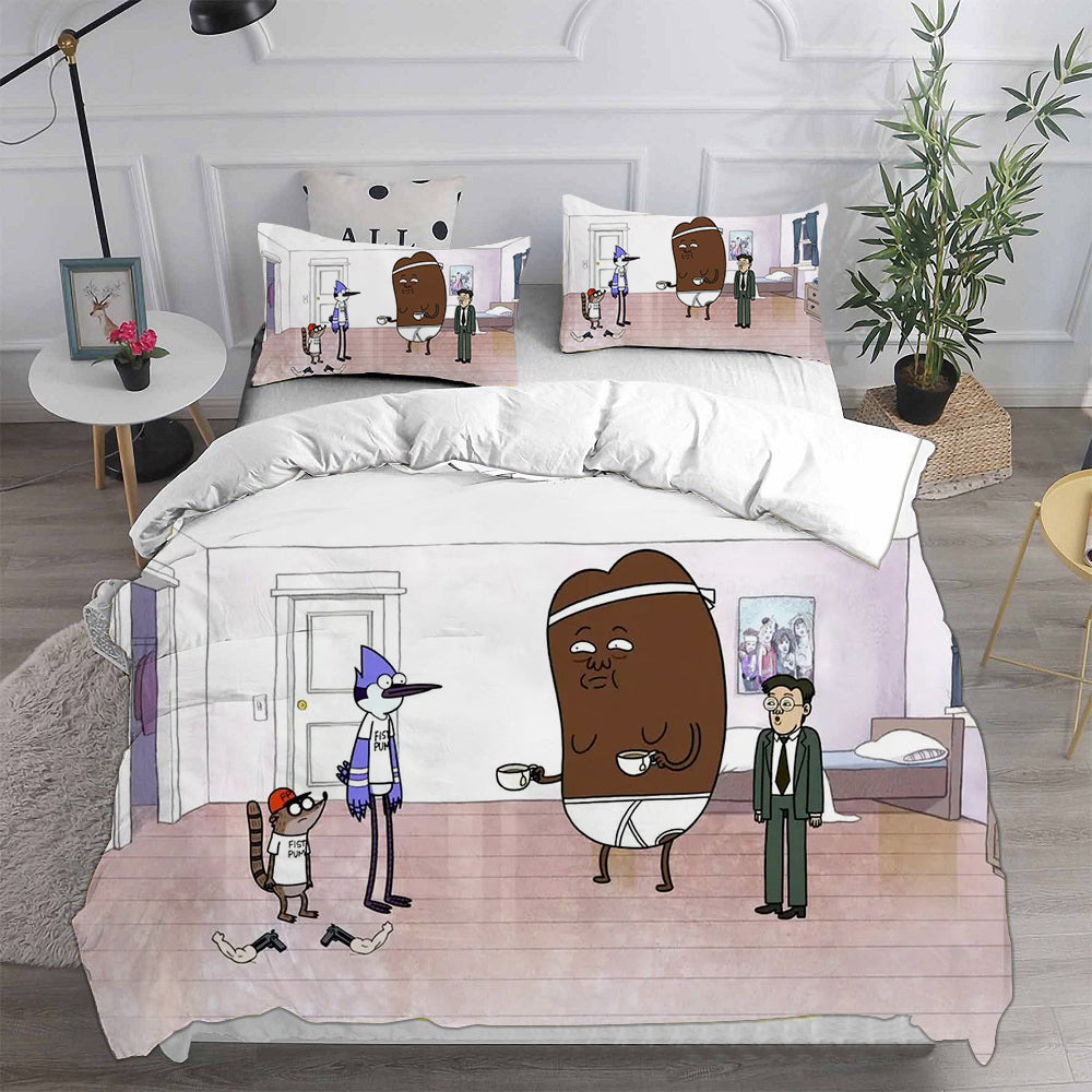 Regular Show Cosplay Bedding Set Duvet Cover Pillowcases Halloween Home Decor