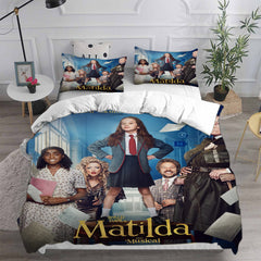 Roald Dahl’s Matilda the Musical Cosplay Bedding Set Duvet Cover Pillowcases Halloween Home Decor