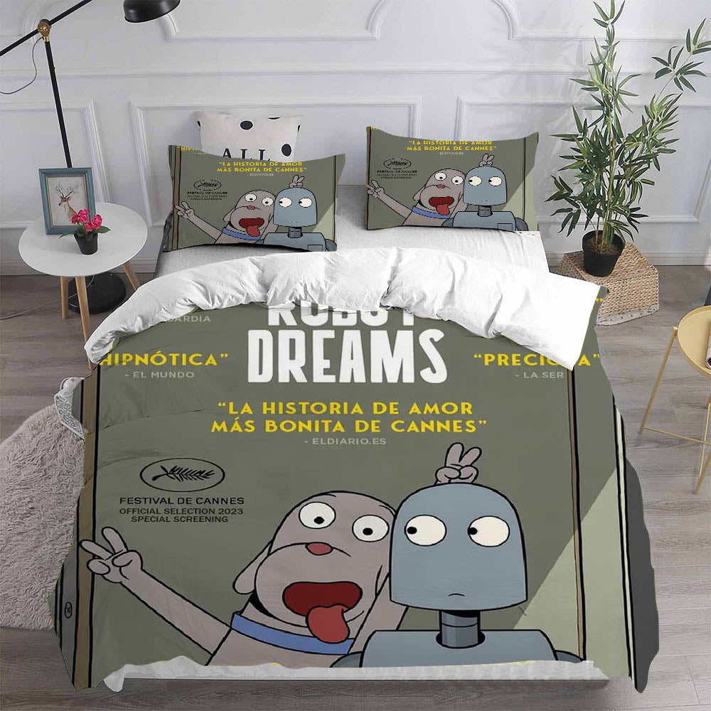 Robot Dreams Cosplay Bedding Set Duvet Cover Pillowcases Halloween Home Decor