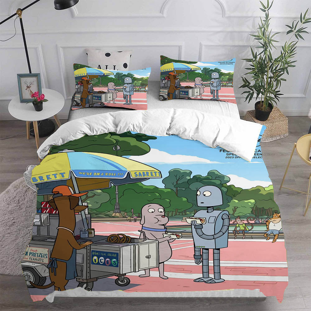 Robot Dreams Cosplay Bedding Set Duvet Cover Pillowcases Halloween Home Decor