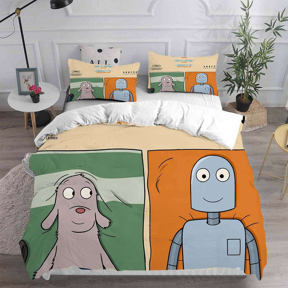 Robot Dreams Cosplay Bedding Set Duvet Cover Pillowcases Halloween Home Decor