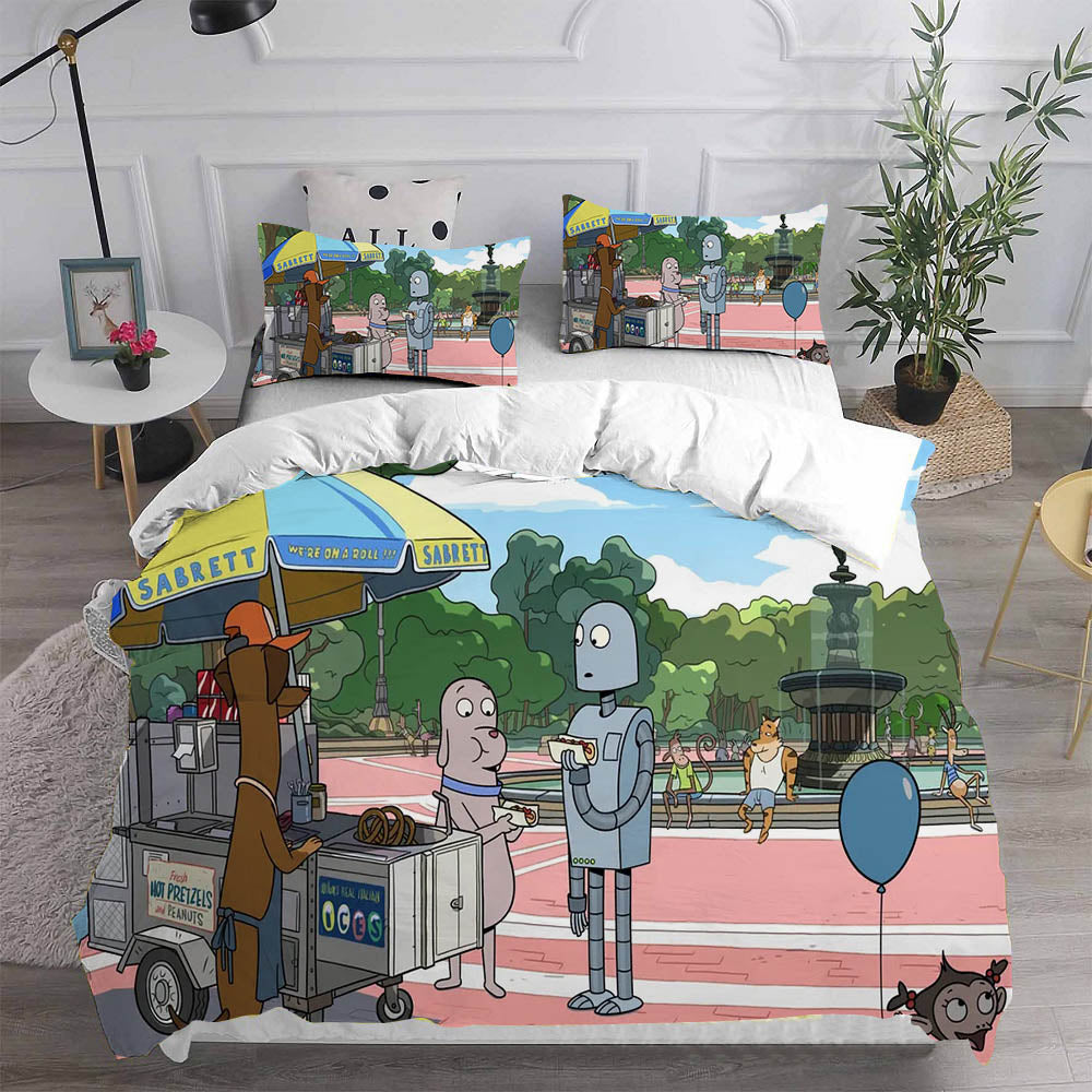 Robot Dreams Cosplay Bedding Set Duvet Cover Pillowcases Halloween Home Decor