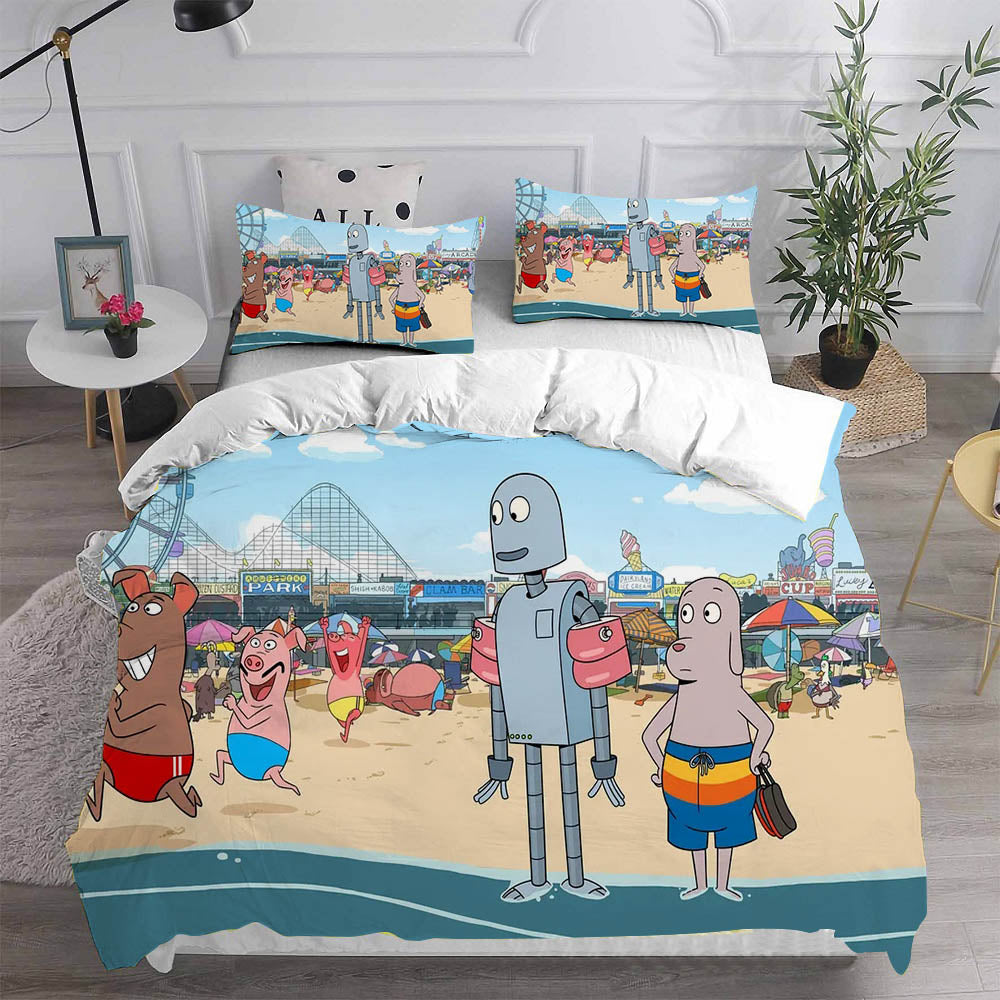 Robot Dreams Cosplay Bedding Set Duvet Cover Pillowcases Halloween Home Decor