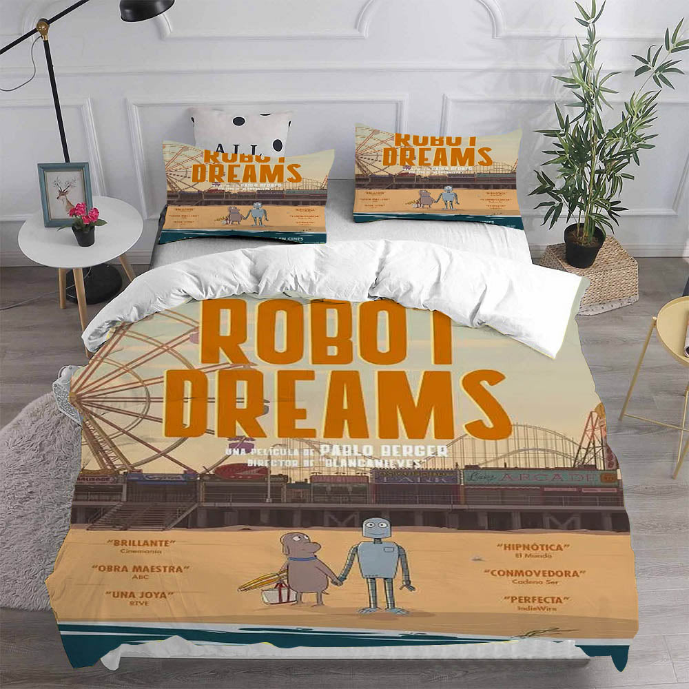 Robot Dreams Cosplay Bedding Set Duvet Cover Pillowcases Halloween Home Decor