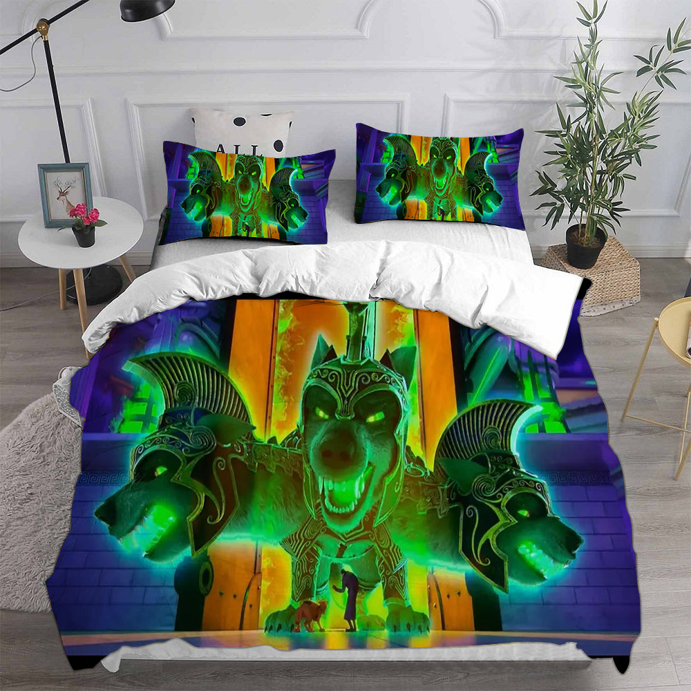 Scooby Dog Cosplay Bedding Set Duvet Cover Pillowcases Halloween Home Decor