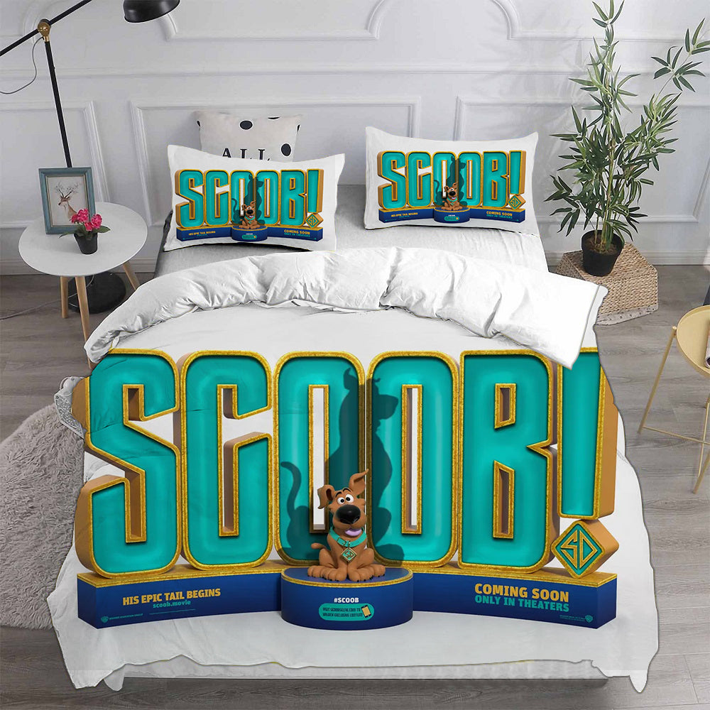 Scooby Dog Cosplay Bedding Set Duvet Cover Pillowcases Halloween Home Decor