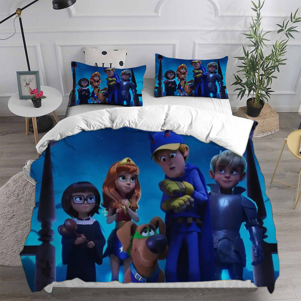 Scooby Dog Cosplay Bedding Set Duvet Cover Pillowcases Halloween Home Decor