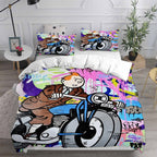 The Adventures of Tintin Cosplay Bedding Set Duvet Cover Pillowcases Halloween Home Decor