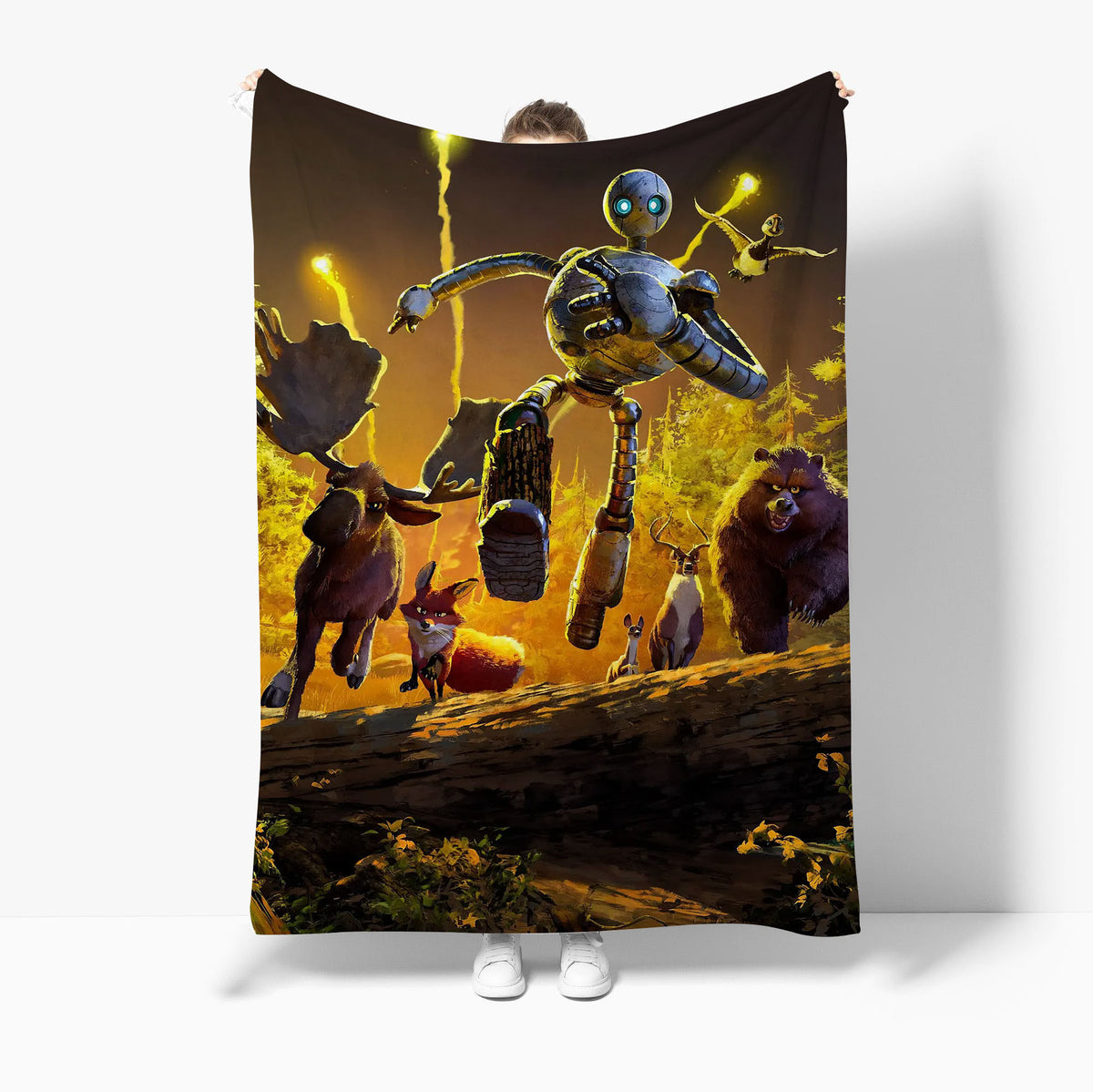 Robot Warm Soft Flannel Fleece Blanket