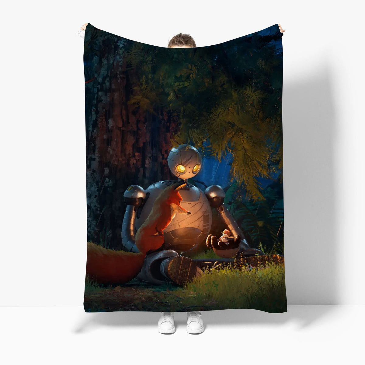 Robot Warm Soft Flannel Fleece Blanket