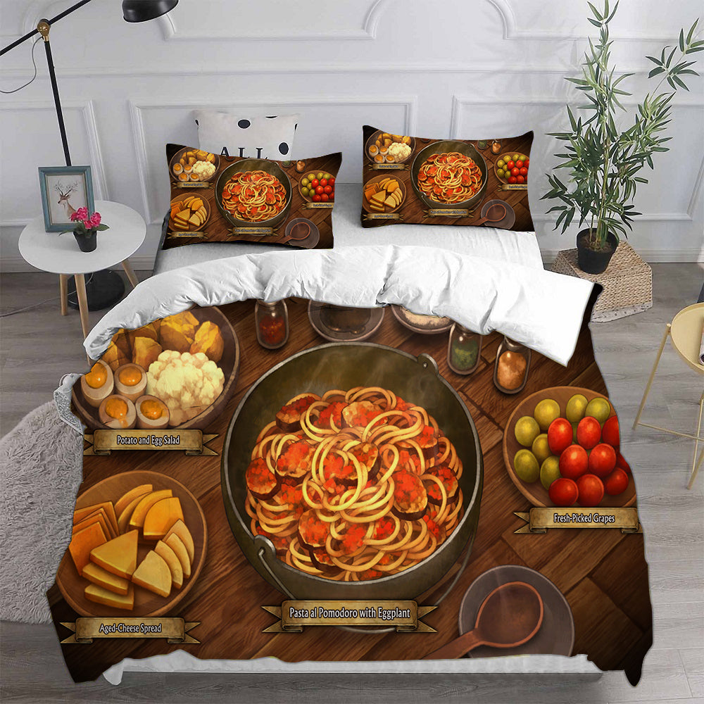 Pizza Cosplay Bedding Set Duvet Cover Pillowcases Halloween Home Decor