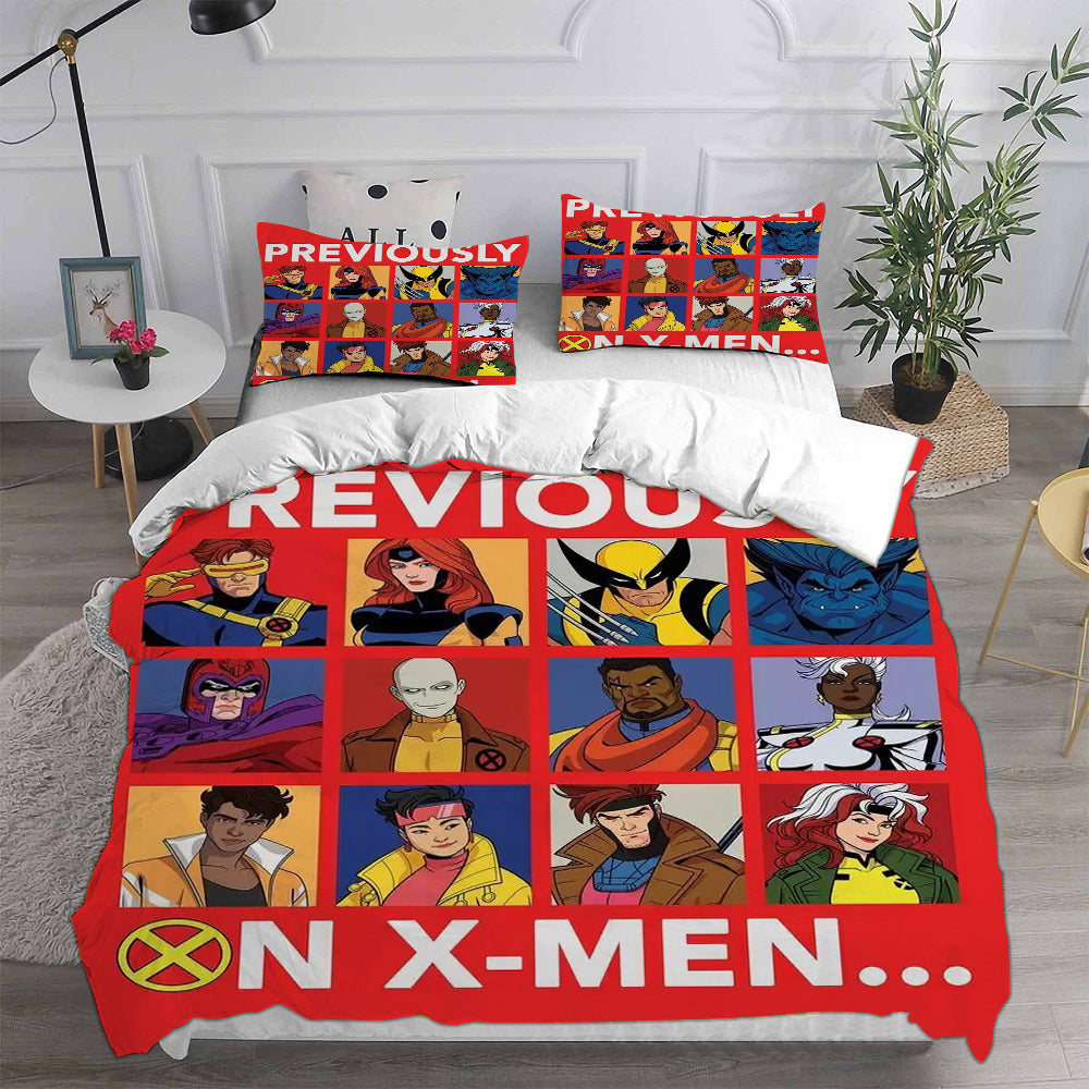 X-Men 97 Cosplay Bedding Set Duvet Cover Pillowcases Halloween Home Decor