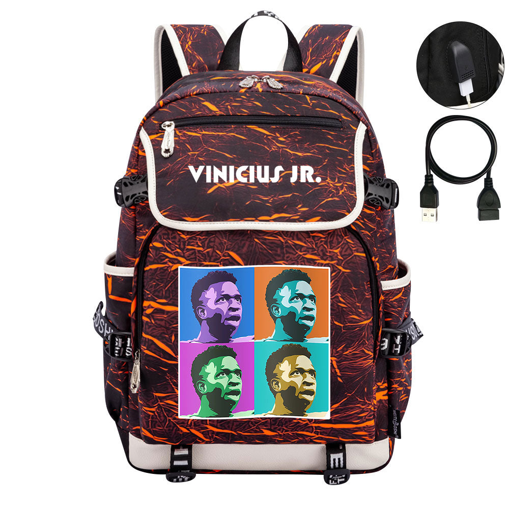 Vinicius Junior FC Backpack School Notebook Travel Bags