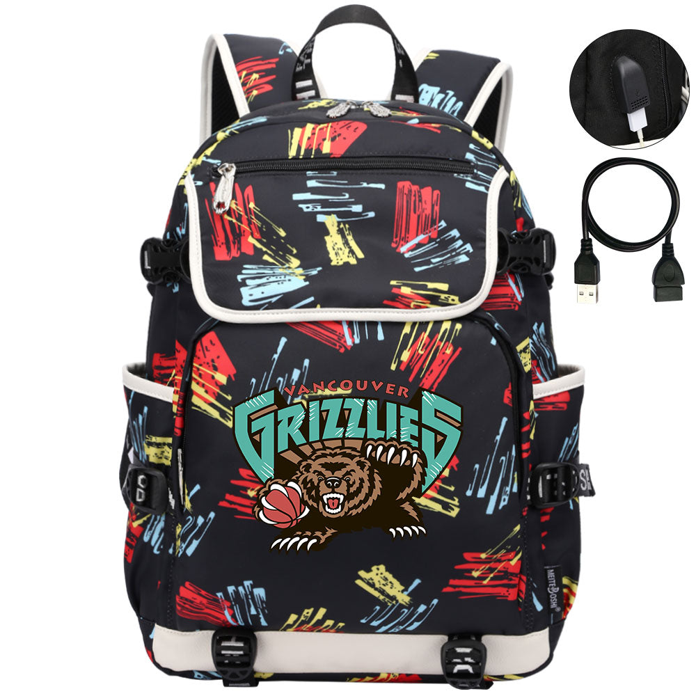 Vancouver Grizzlies Backpack School Notebook Travel Bags
