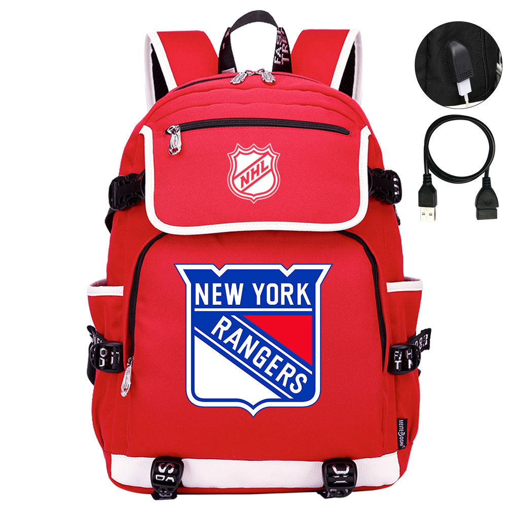New York Rangers Hockey League Backpack School Notebook Travel Bag