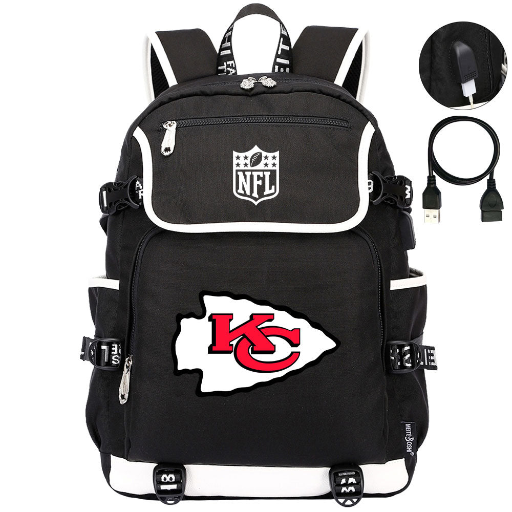 Kansas City Chiefs Football Rugby Backpack School Notebook Travel Bags