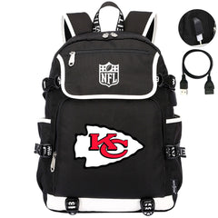 Kansas City Chiefs Football Rugby Backpack School Notebook Travel Bags
