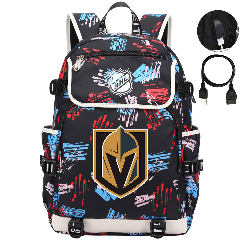 Vegas Golden Knights Hockey League Backpack School Notebook Travel Bag