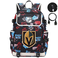 Vegas Golden Knights Hockey League Backpack School Notebook Travel Bag