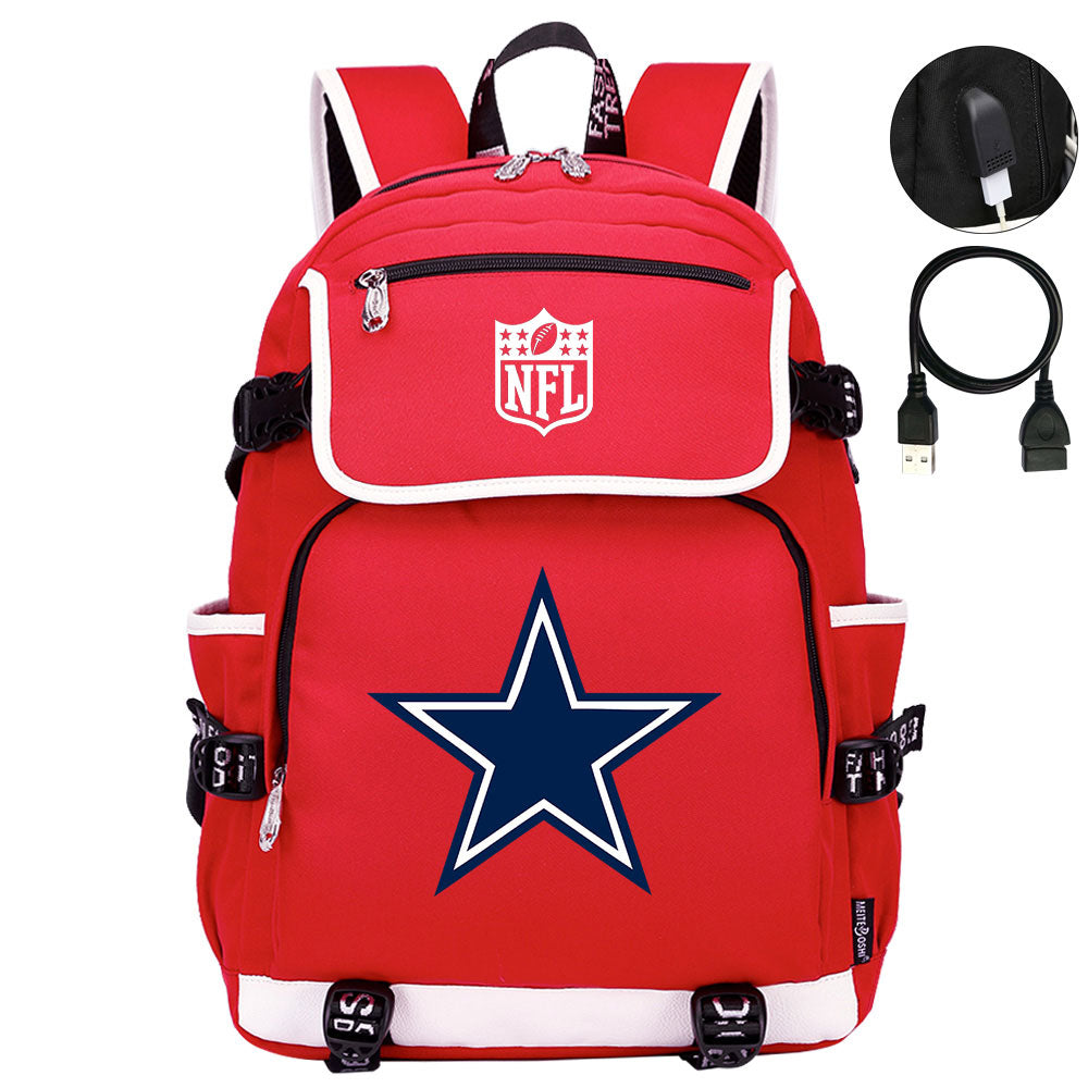 Dallas Cowboys Football Team Rugby Backpack School Notebook Travel Bag
