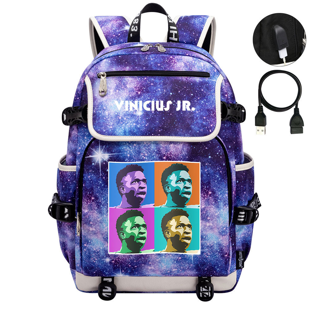 Vinicius Junior FC Backpack School Notebook Travel Bags