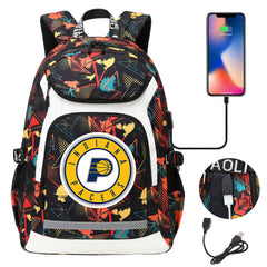 Indiana Pacers Backpack School Notebook Travel Bags With USB