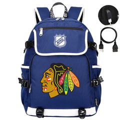 Chicago Blackhawks Hockey League Backpack School Notebook Travel Bag