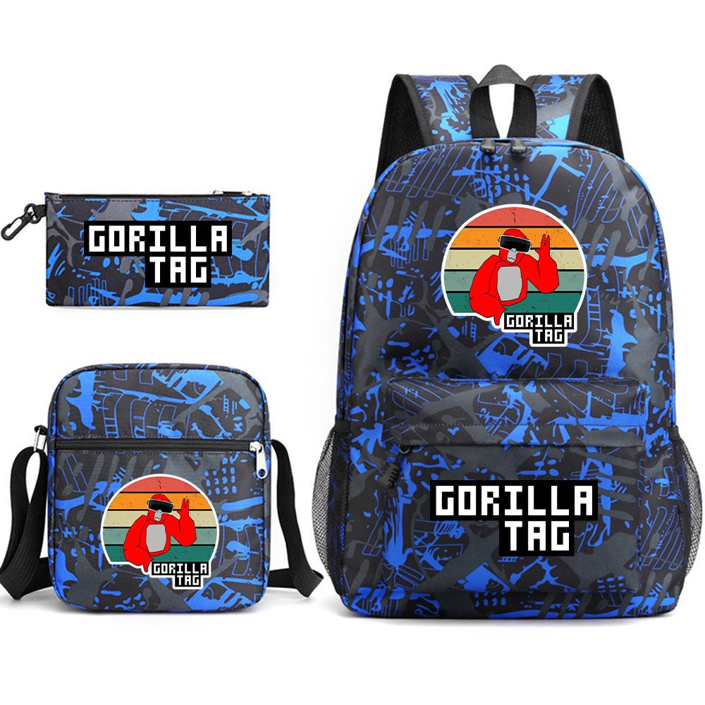 Gorilla Tag School Backpack Shoulder Bag Pencil Bags 3pcs Set