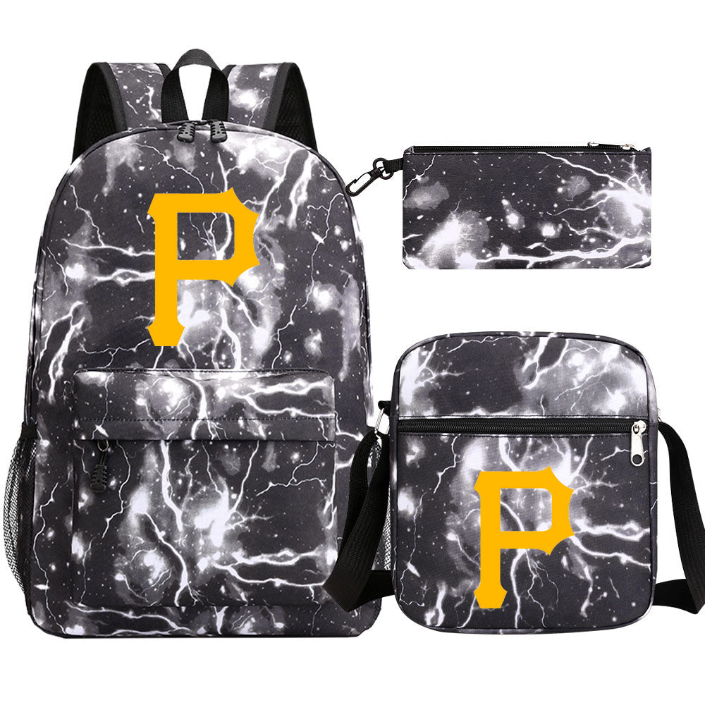 Pittsburgh Pirates Baseball School Backpack Shoulder Bag Pencil Bags 3pcs Set