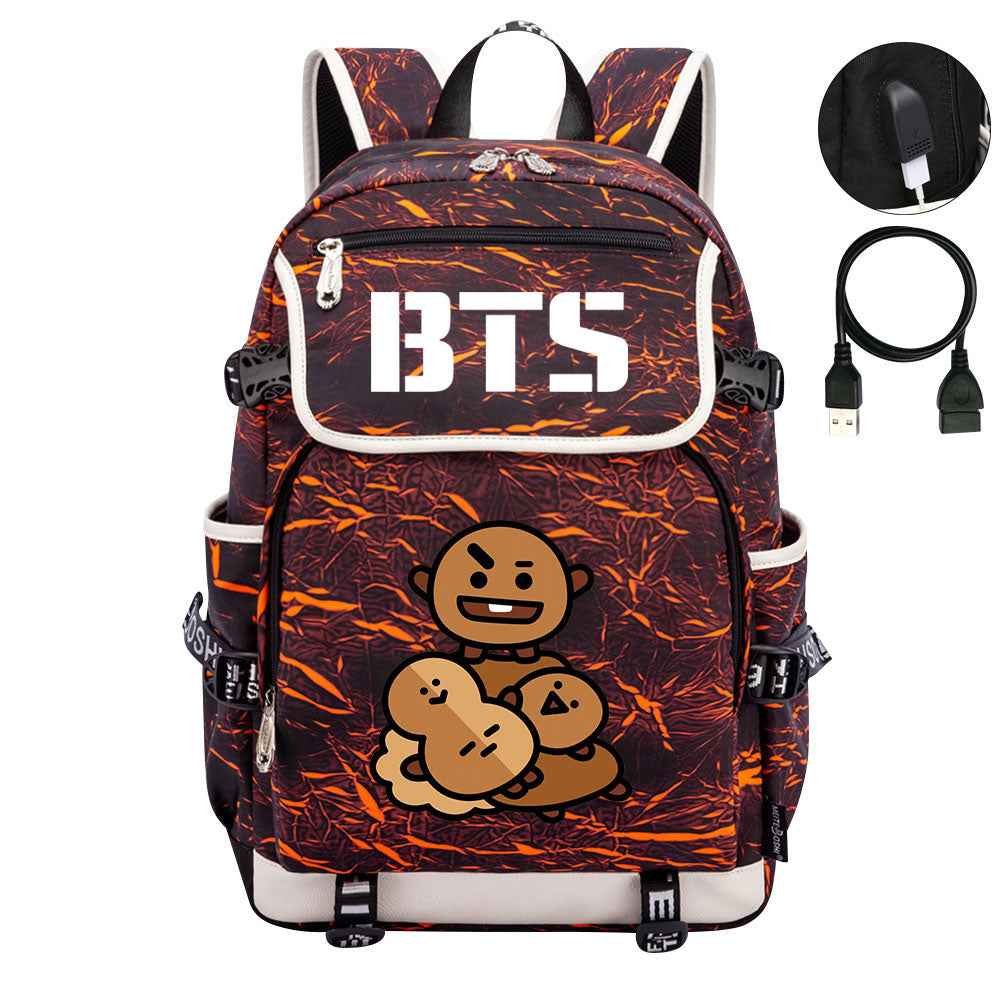 BTS Shooky Backpack School Notebook Travel Bags