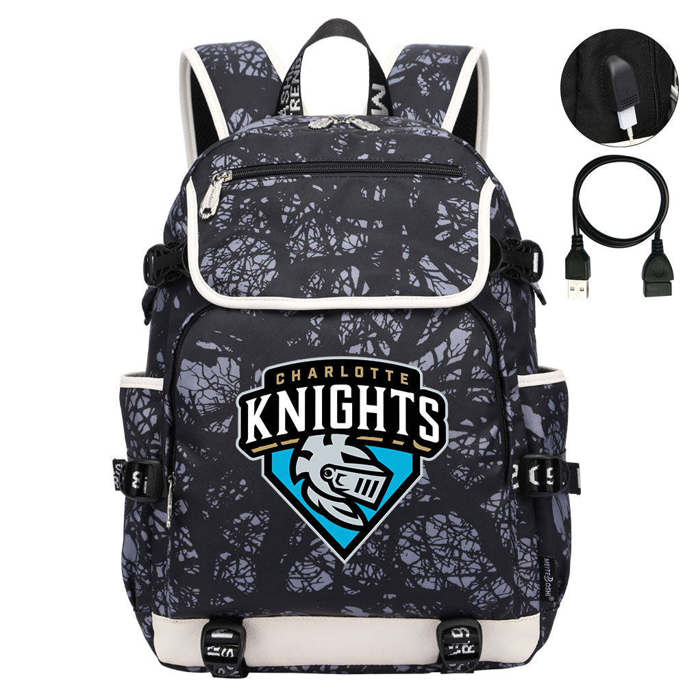 Charlotte Knights Backpack School Notebook Travel Bags